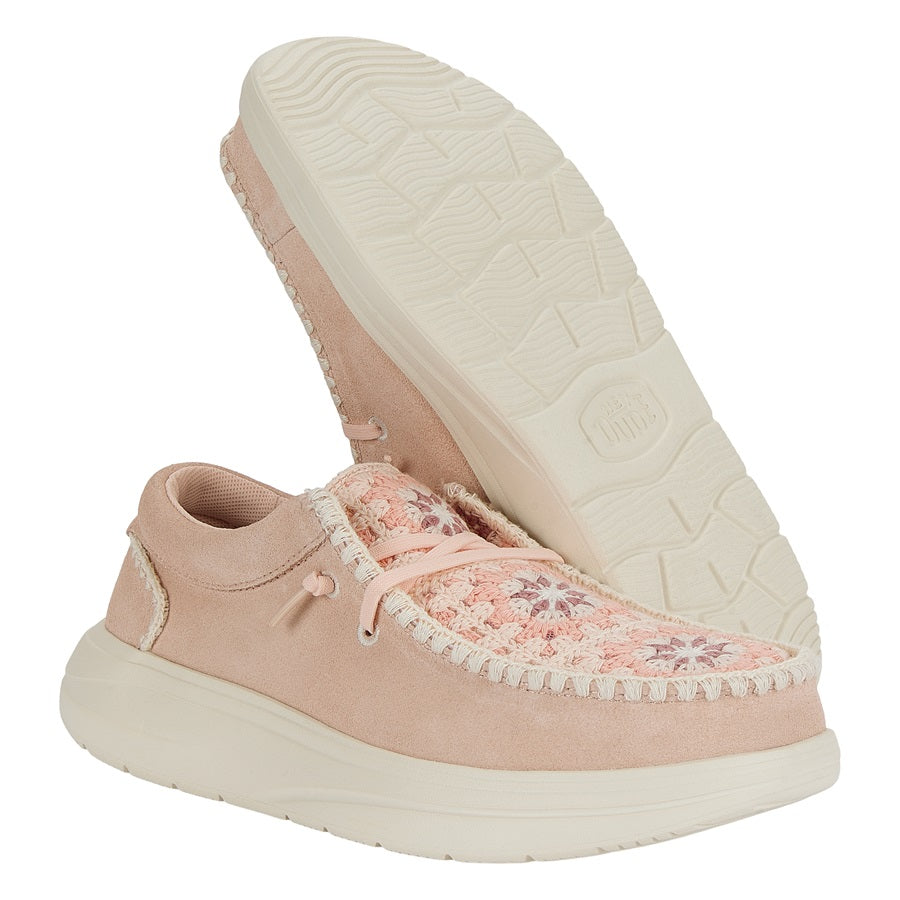 Wendy Comf Suede Crochet ÿ Pale Pink/Multi - Image 4