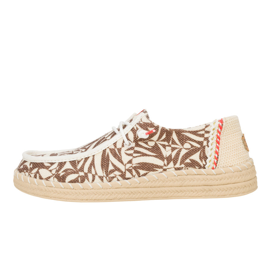 Wendy Espadrille Retro Palm ÿ Downtown Brown/Egret