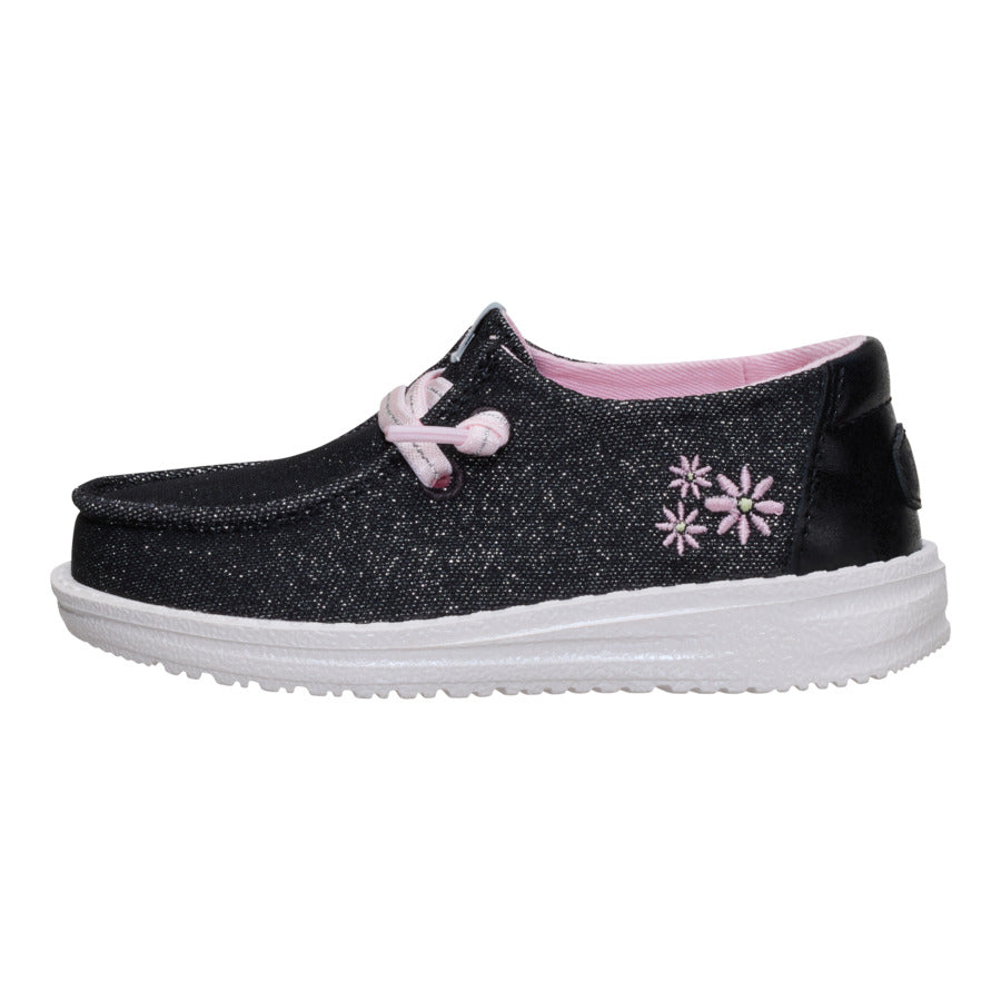 Wendy Toddler Shimmer Flower ÿ Charcoal
